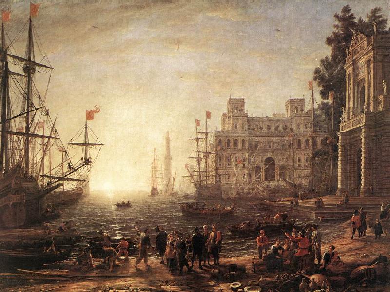 Claude Lorrain Port Scene with the Villa Medici dfg oil painting image